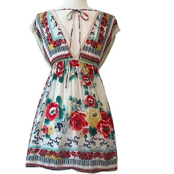 Free People x RAGA Picot Trim Mini Dress Small Beach Coverup - Picture 4 of 7